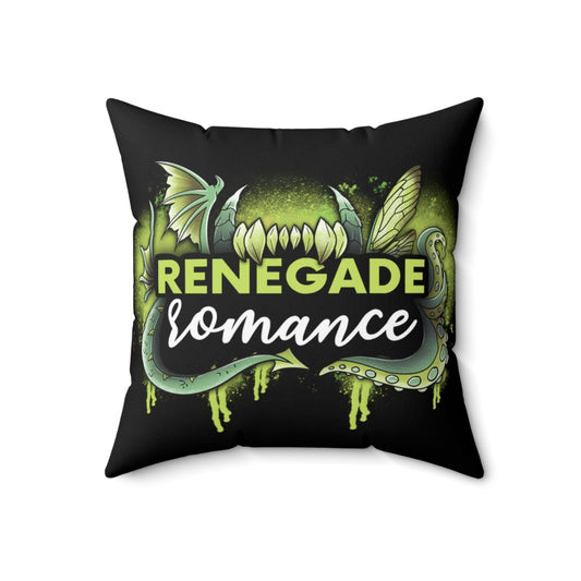 Renegade Romance Throw Pillow [Black/Green Logo]